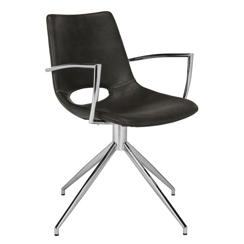 Fauteuil Lutrell, Similicuir noir