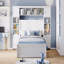 Lit double en bois avec armoire tout-en-un, tablette et prises, lit gigogne simple