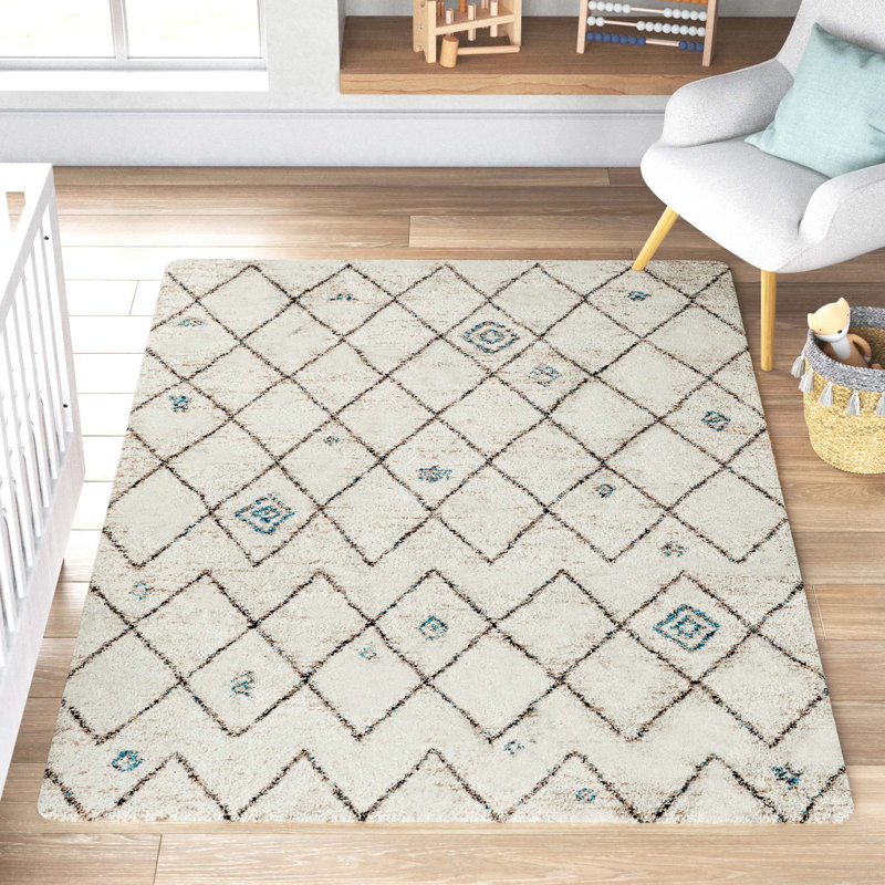 Albers Geometric Shag Area Rug, Rectangle 160 x 230cm