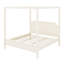 Base de lit à baldaquin en bois avec tête de lit et pieds de soutien renforcés-129444767