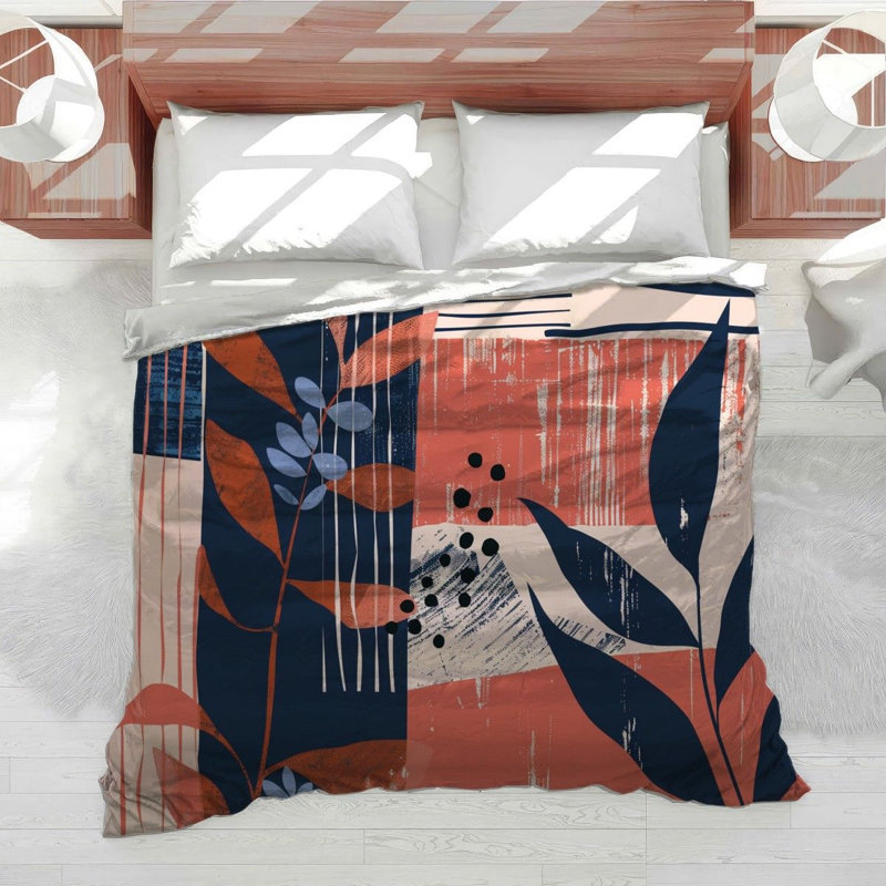 Botanical Design Cool Cotton Blend Floral Comforter, Twin Comforter