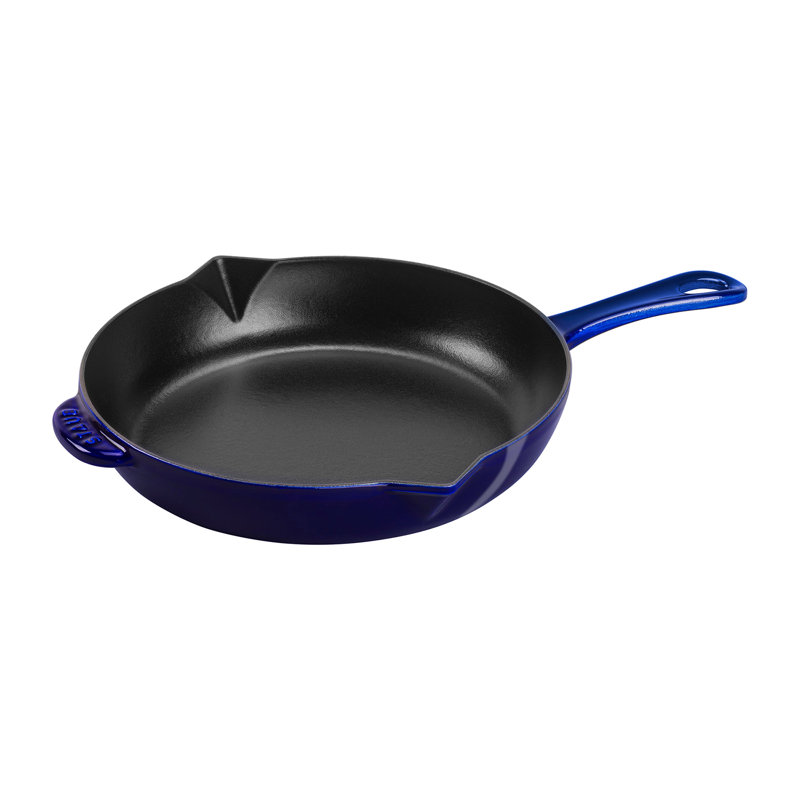 Staub Cast Iron 10-inch Fry Pan, 12", Dark Blue