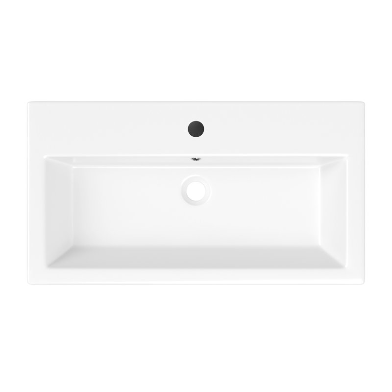 White Ceramic Console Sink with Gold Stainless Steel Frame