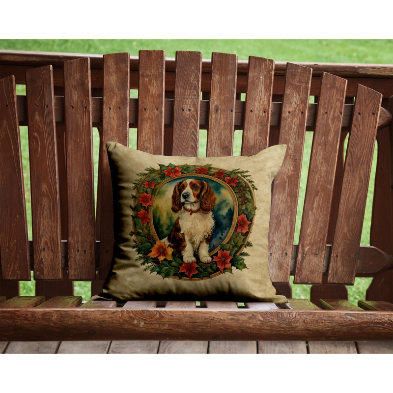 Coussin décoratif intérieur / extérieur en polyester Christmas, 14 po x 14 po, Carré