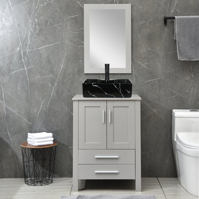 Ensemble de meuble-lavabo simple 24 "avec miroir