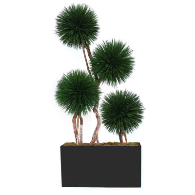 Faux Bonsai Topiary in Metal Planter