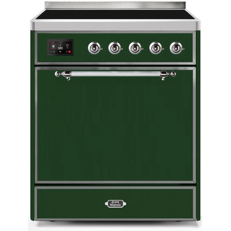 ILVE Majestic II 30 in Induction Range, Emerald Green/Chrome