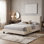 Anij Upholstered Queen Platform Bed with Adjustable Headboard