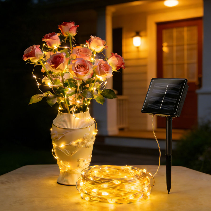 72 ft Solar Powered 200 LED String Light with 8 Modes Holiday Decorations Outdoor Waterproof Light for 4th of July Decorations