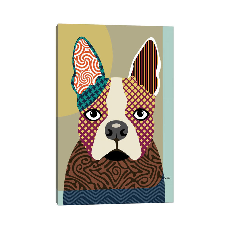 Boston Terrier by Lanre Studio - Wrapped Canvas Gallery-Wrapped Canvas Giclée, 20.32 cm H x 30.48 cm W
