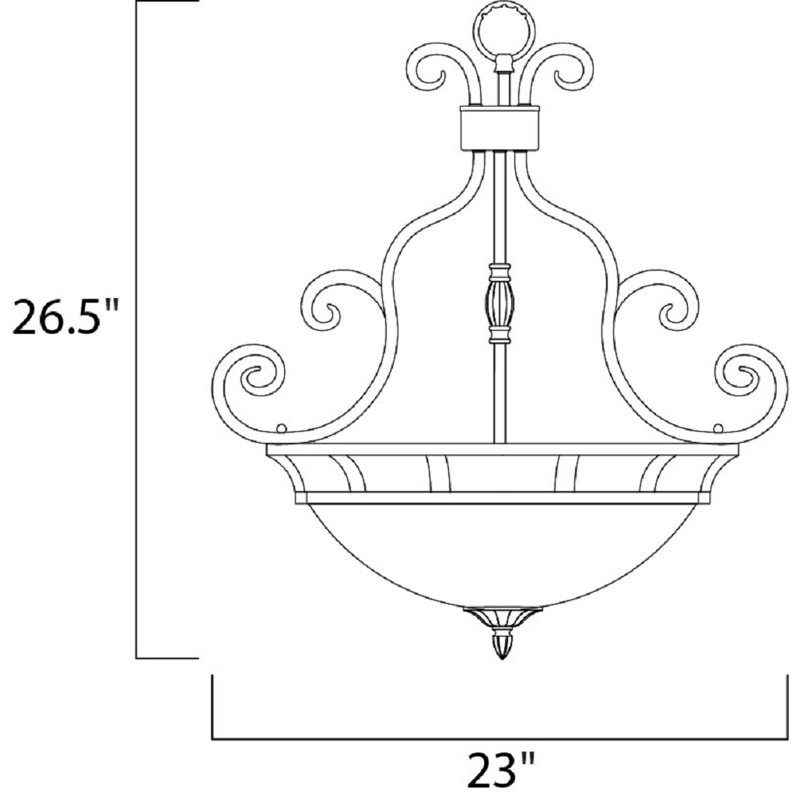3 - Light Unique/Statement Pendant, Oil Rubbed Bronze