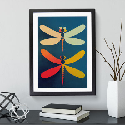 Retro Dragonflies - Single Picture Frame Print