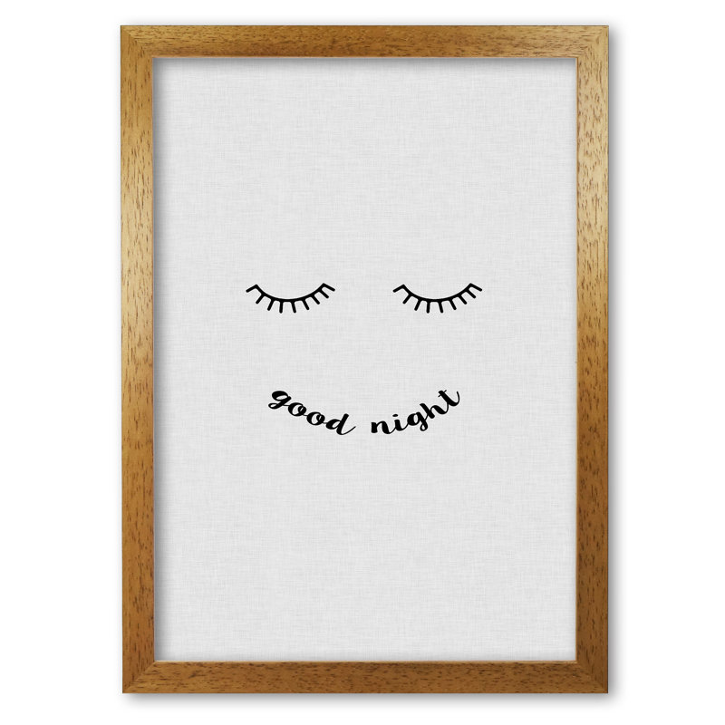 Good Night - Print, 85 cm H x 60 cm W x 5 cm D, Honey Oak Frame