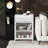 Usmon Modern Nightstand with Glass Door,Metal Side Table,Bedside Table With Flip-Top Storage-1869533236