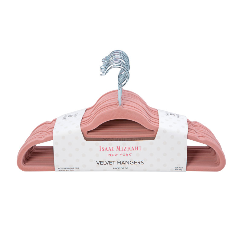 Cintres en velours Isaac Mizrahi, Rosé, 30
