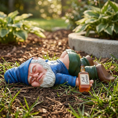 9.5'' Blue Novelty Resin Garden Gnome Statue