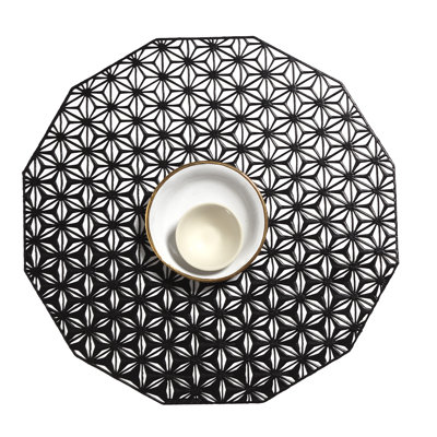 Kaleidoscope Vinyl Geometric Round Placemat