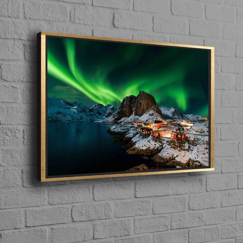 Print on Canvas, 50 cm H x 70 cm W, Framed Print without Mat, Gold