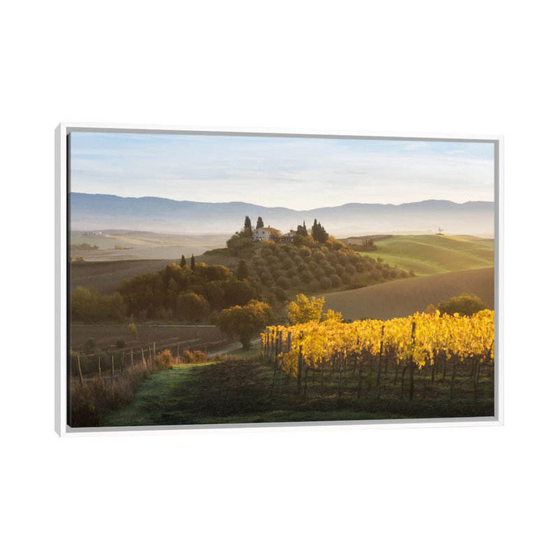 Autumn In Tuscany I by Daniel Kordan - Print on Canvas, 66.04 cm H x 45.72 cm W, White Framed