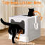 Stainless Steel Enclosed Cat Litter Box With Lid Top Entry Exit Metal Covered Litter Box Leak Proof & Pull Tray Odourless Easy To Clean Including Cat Litter Scoop