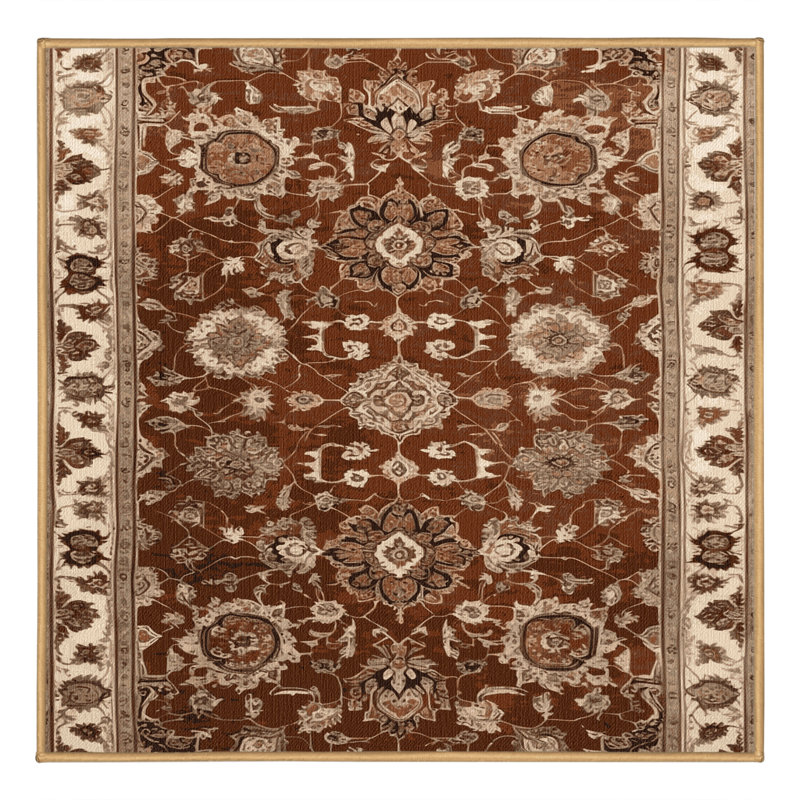 Tapis brun lavable à la machine, Carré 8 pi