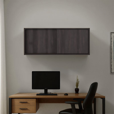 Note Armoire de rangement murale de 32 pouces de largeur avec portes coulissantes