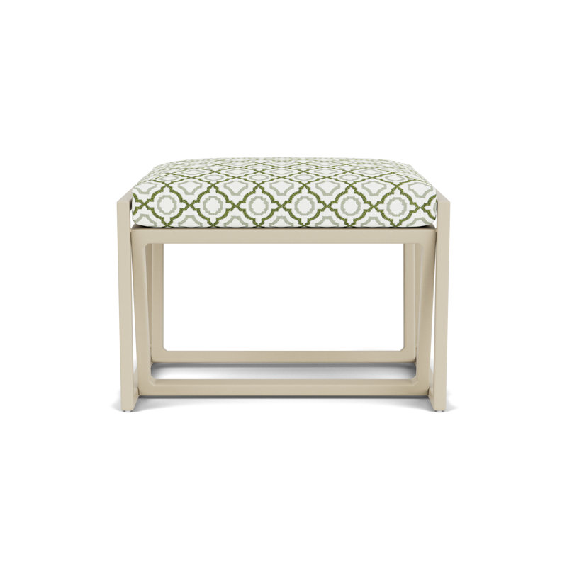 Summit Outdoor Ottoman, Linen, Savannah Green