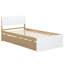 Structure de lit simple avec tête de lit blanche ultrabrillante et lit gigogne compact en chêne-374767643