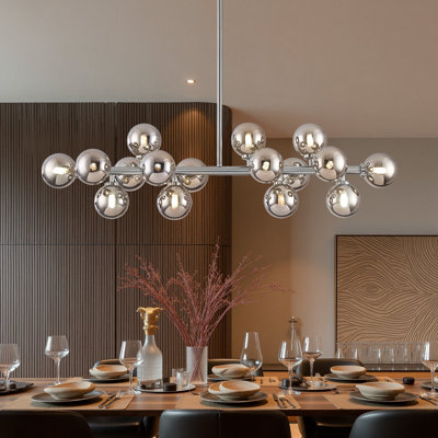 Jewellia 9 - Light Dimmable Sputnik Linear Chandelier