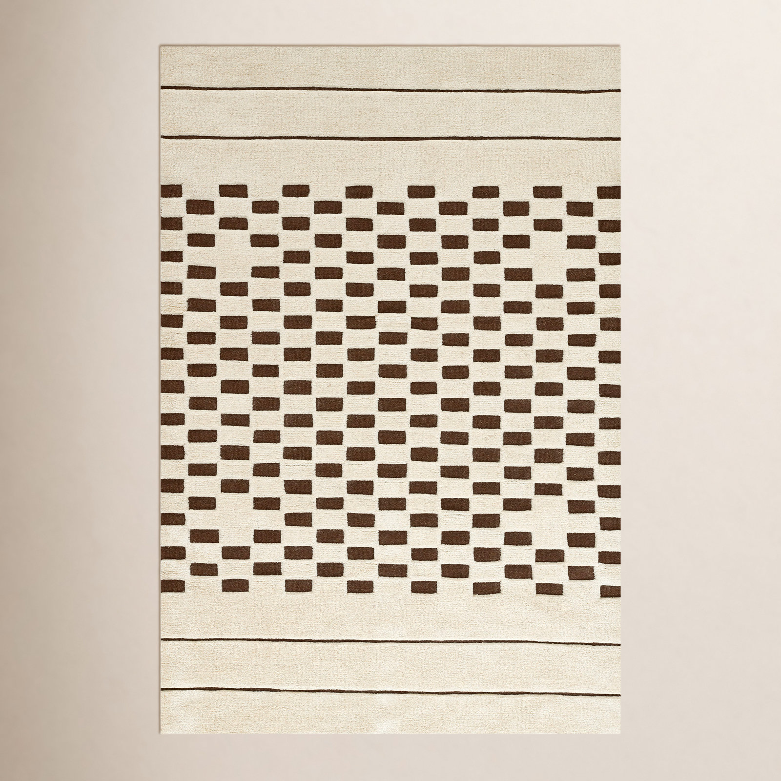 Aelin Hand-Tufted Checkered Wool Rug, Rectangle 5' x 8'