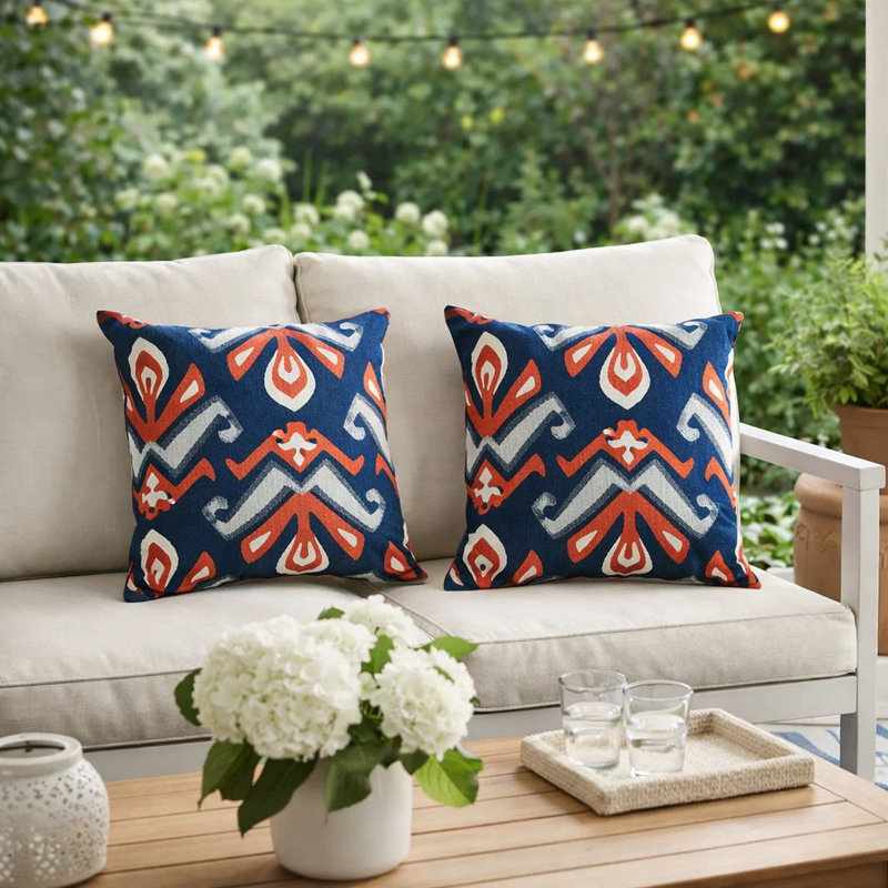 Mannion Geometric Cotton Blend Throw Pillow, 15.3" H x 15.3" W