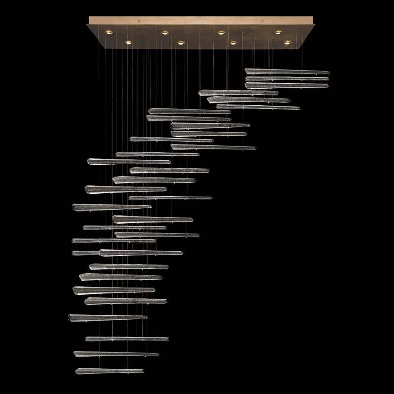 Luminaire suspendu rectangulaire 62 po Elevate, Or