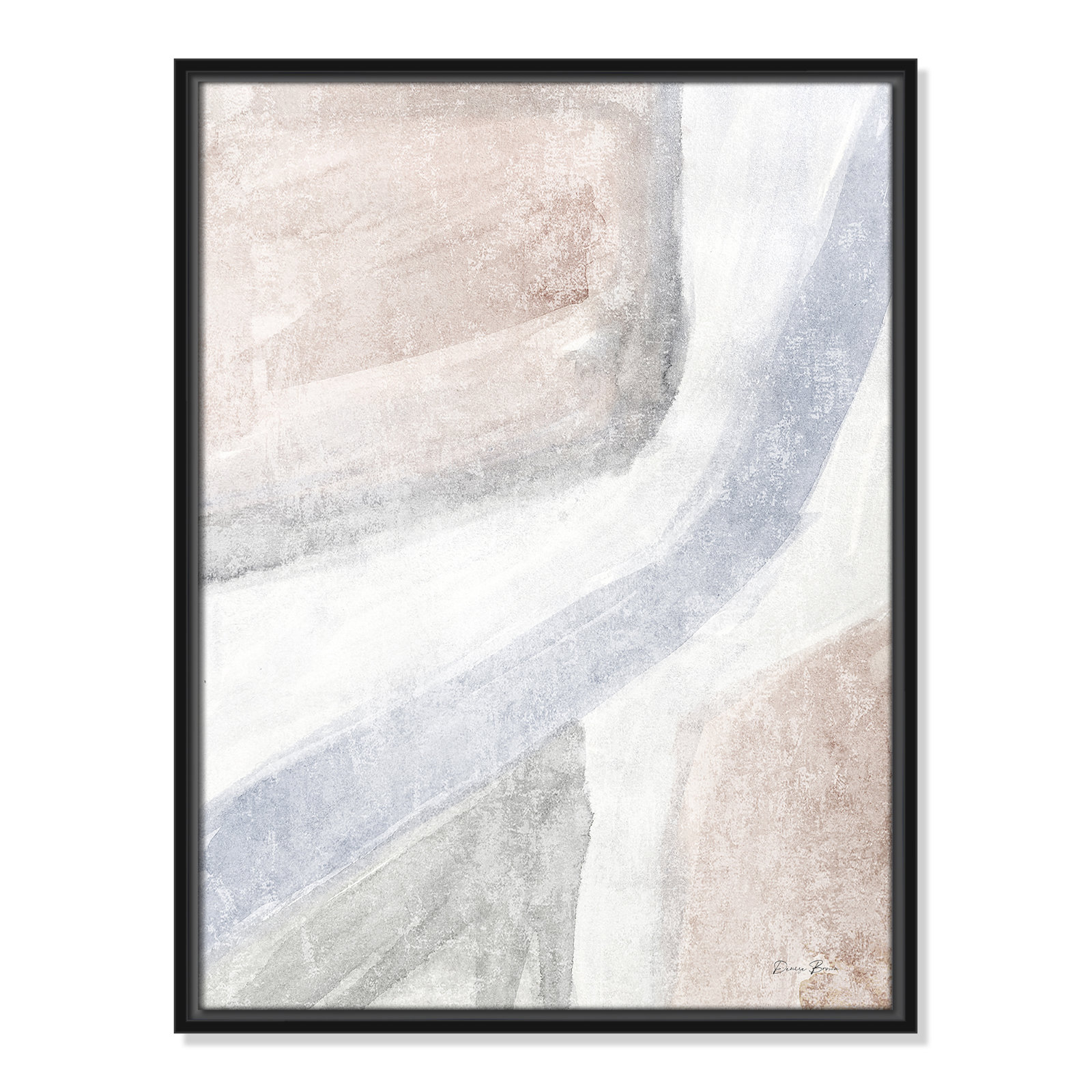 Helmsford "Soften 1" Painting, Black, 25.5" H x 19.5" W x 2" D