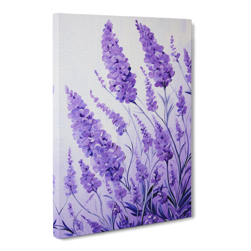 Lavender Flower Hard Edge Painting - Wrapped Canvas, 76cm H x 50cm W x 3cm D