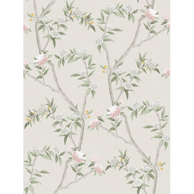 Spring Blossom Chinoiserie Floral Vine 33' L x 21" W Wallpaper Roll