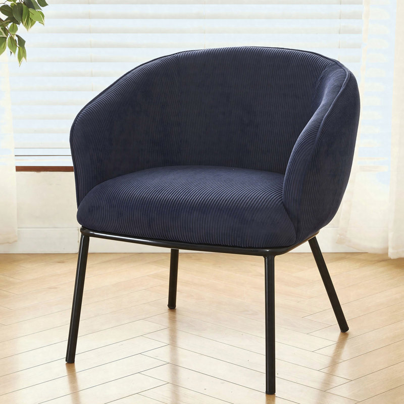 Fauteuil d'appoint moderne en velours côtelé, Bleu