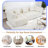 Full-compressed Sofa Modular Sofa Couch With Deep Seating, Two Side Pockets, Three Square Pillows, 2 Cylindrical Pillows And Tufted Design-1365638415