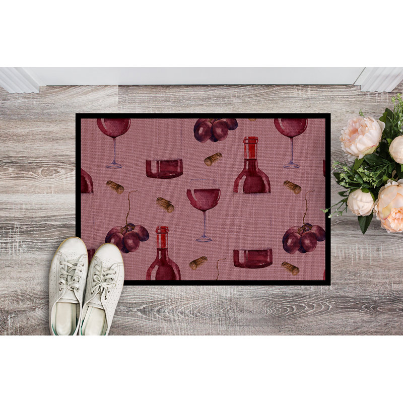 Vin rouge 36 po x 24 po tapis de porte extérieur antidérapant Wireman, L 27 po x L 18 po