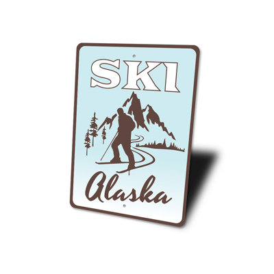 Ski Alaska Aluminum Sign