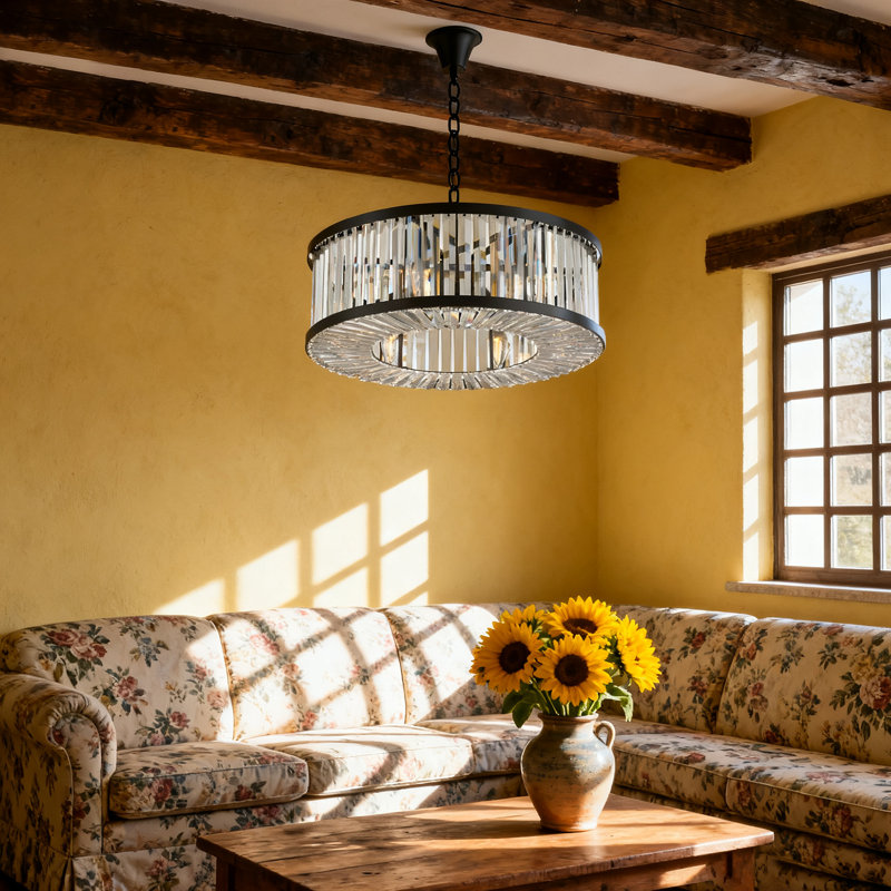 Luminaire suspendu moderne en cristal 6 lumières