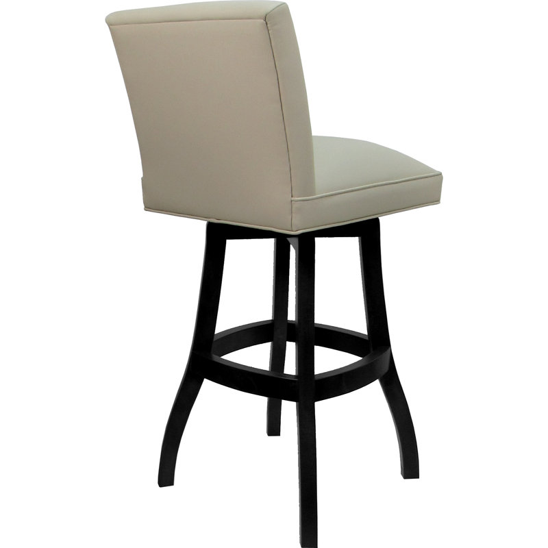 Ensemble de 3 tabourets pivotants en bois très hauts de 34 po, Siège beige / structure noire