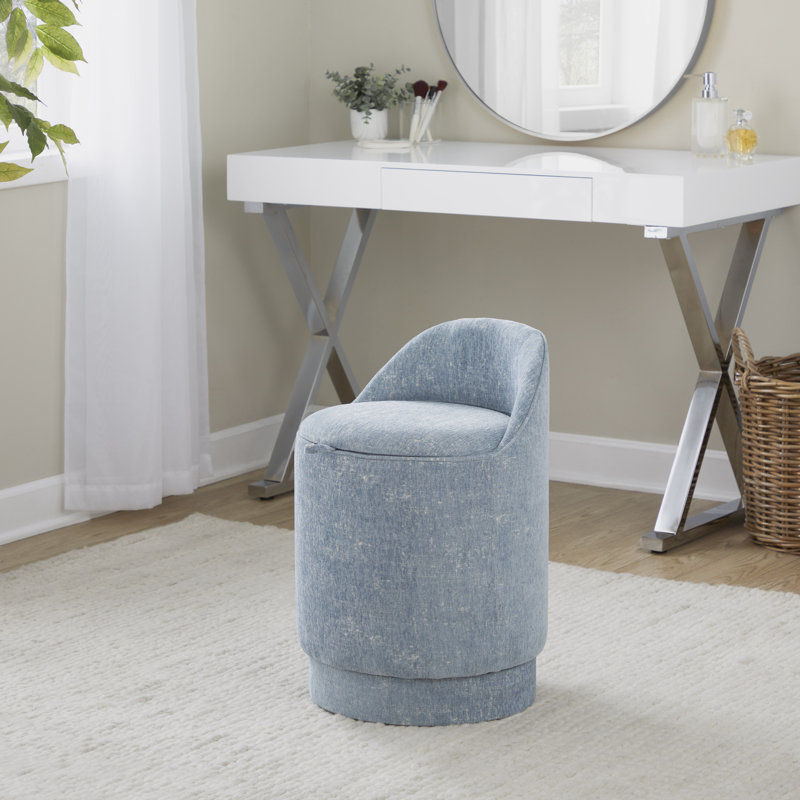  Tabouret de coiffeuse 18 po Callum, Bleu clair