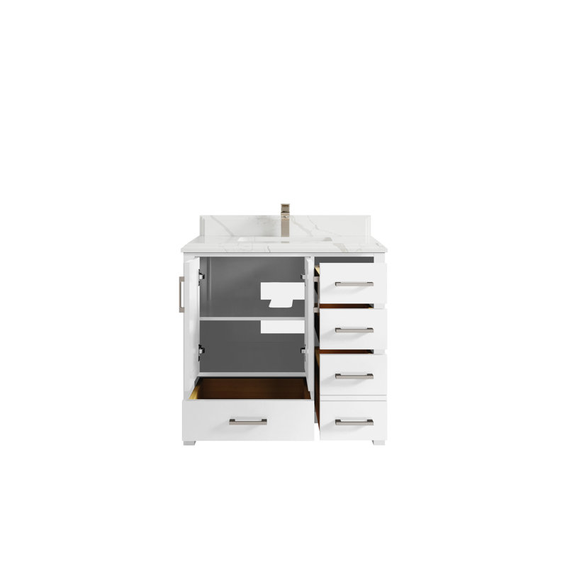 Ensemble de meuble-lavabo simple 36 po Malibu, Calacatta Laza