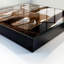 Key cabinet for wall, Opens to the right, 30x30x5, Black, Deer in the forest at sunset, 