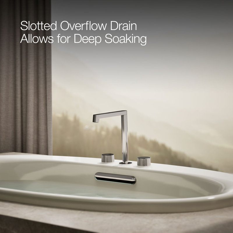 Underscore® 60" x 36" Drop-in Soaking Acrylic Bathtub, Biscuit
