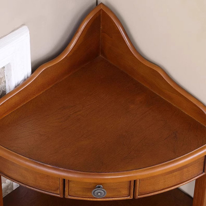 Walnut Solid Wood Corner cabinet, 36.61"H x 14.17"W x 14.17"D 