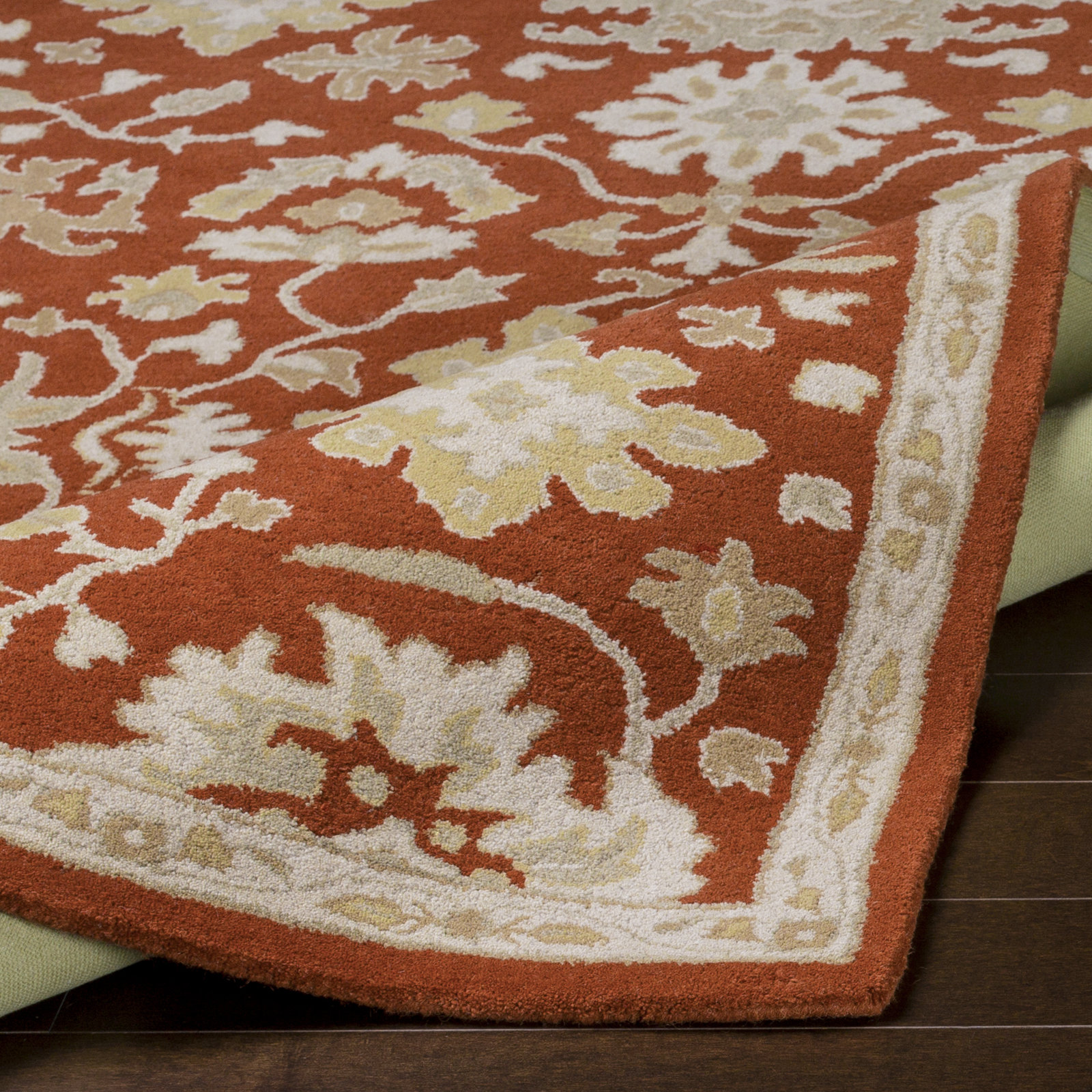Arden Wool Brick/Camel Rug, Oval 8' x 10'