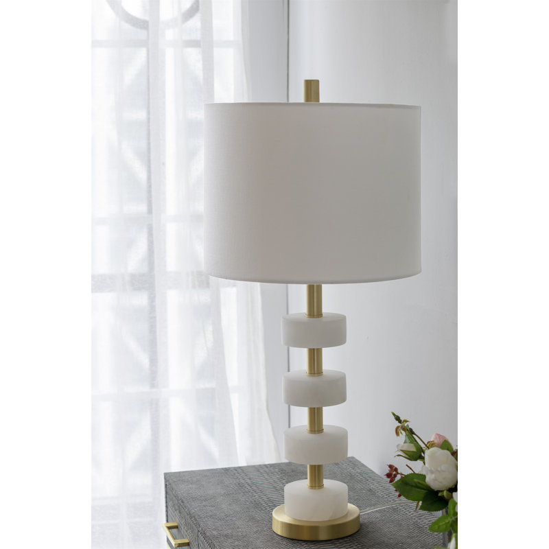 Lampe de table en marbre 13 x 13 x 26 po