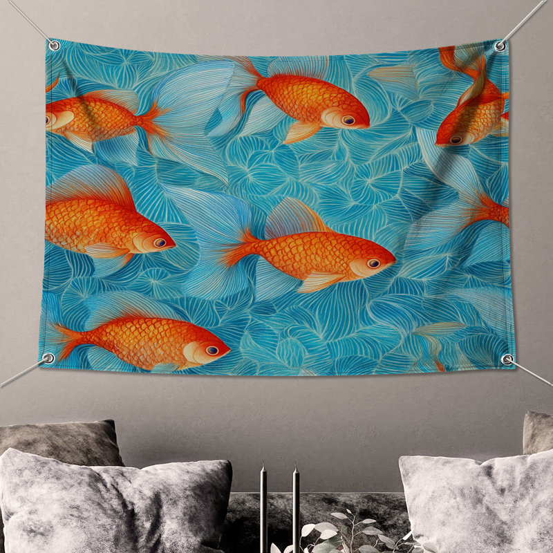 Tapisserie murale Goldfish, 68in H x80in W with 4 Grommets
