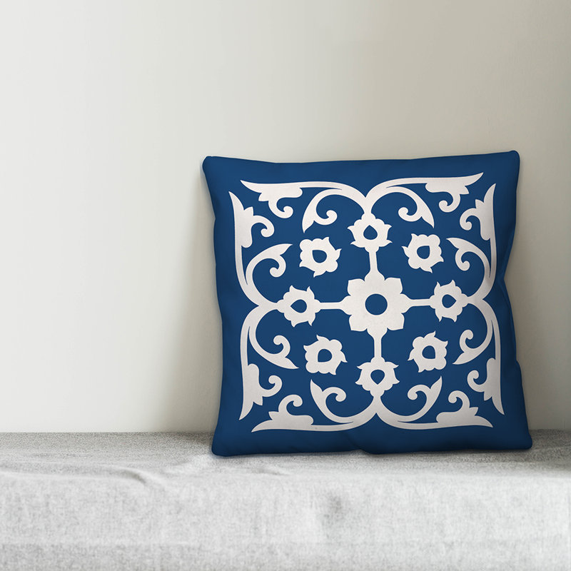  Housse de coussin Tile, Bleu, 20 po x 20 po, Pas de bourre